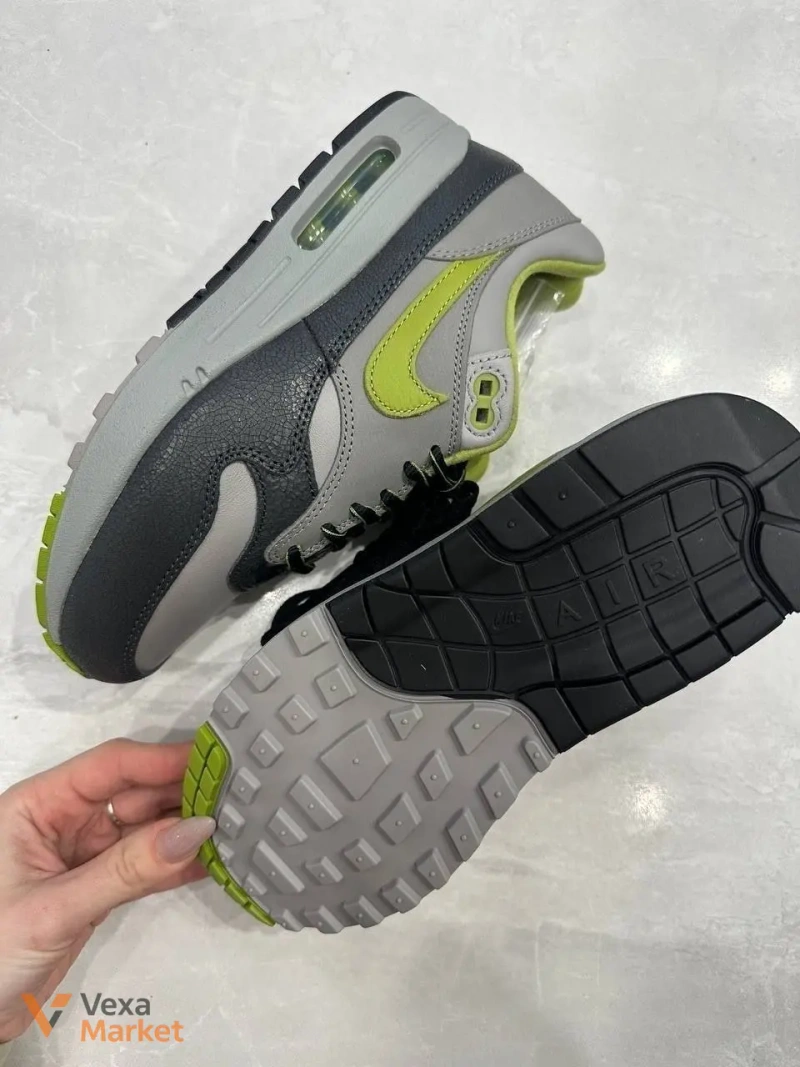 Nike Air Max 1 Сірі з салатовим — фото 4