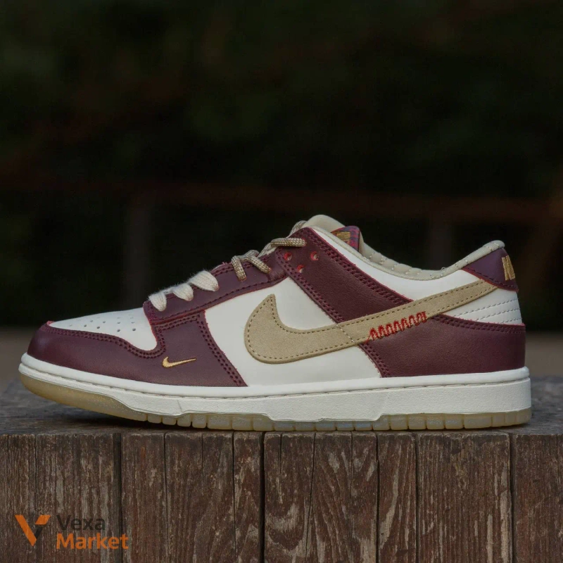 Nike Dunk LX White/Maroon — фото 2