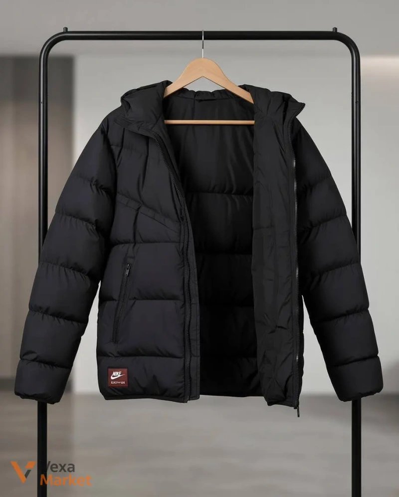 Nike пуховик / куртка з капюшоном чорна L/46 — фото 2