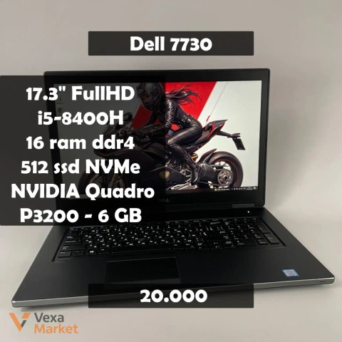 Ноутбук Dell Precision 7730 17.3" FullHD, Intel Core i5-8400H, 16GB DDR4, 512GB NVMe SSD, NVIDIA Quadro P3200 6GB