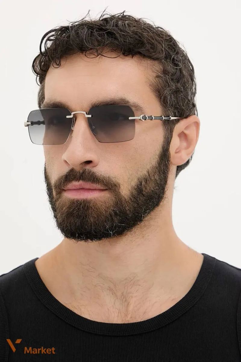 Окуляри сонцезахисні металеві без оправи Gucci GG2154S — фото 6