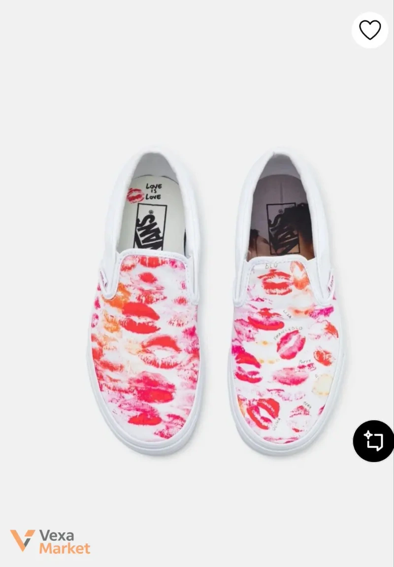 Оригінальні ексклюзивні Vans Slip-On з принтом поцілунків — фото 4