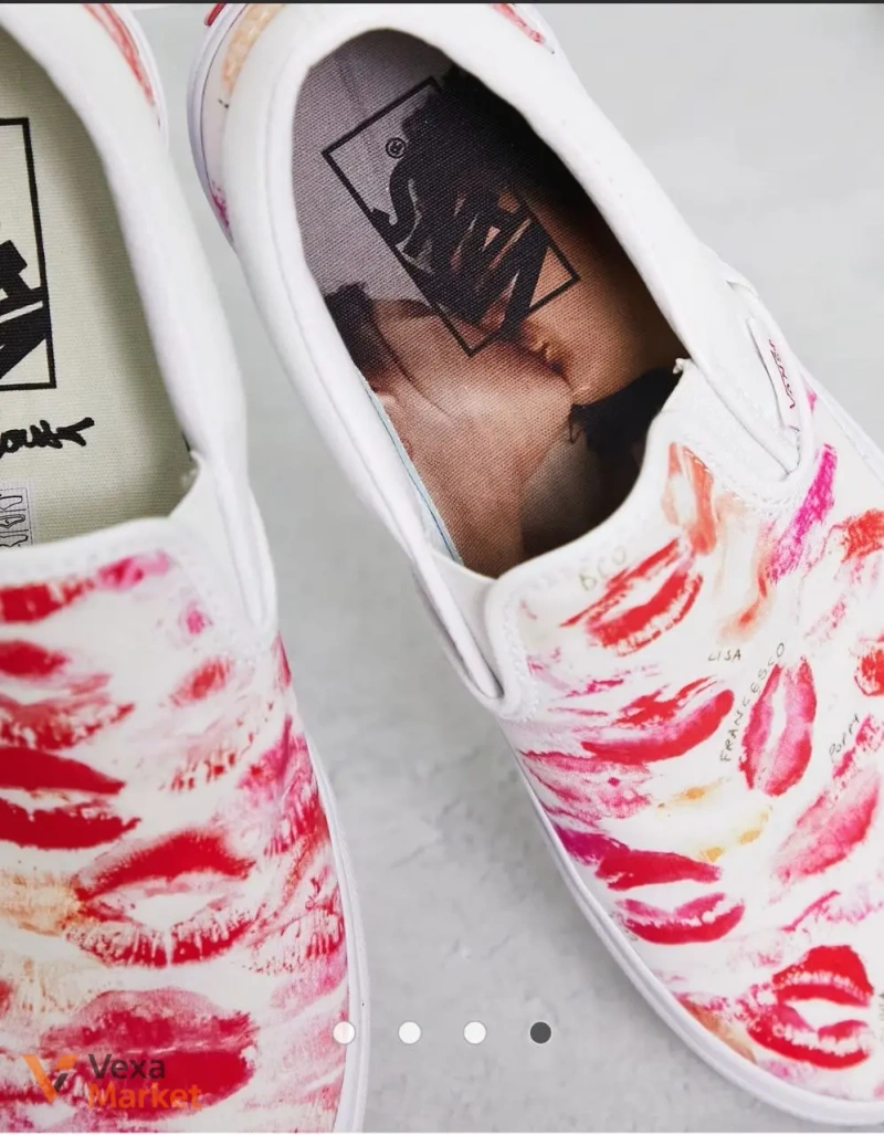 Оригінальні ексклюзивні Vans Slip-On з принтом поцілунків — фото 7