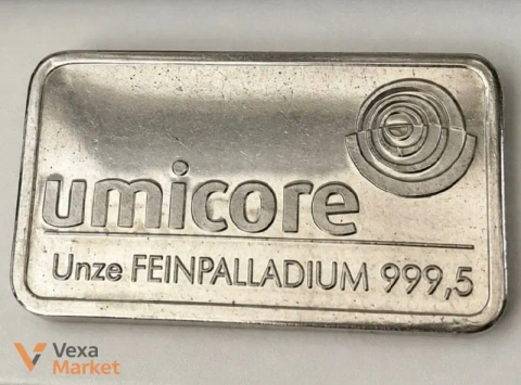 Паладієва зливка Umicore 999,5 31,1 г