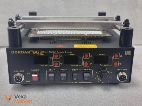 Паяльна станція Gordak 863 3in1 Digital Repair Combo з нижнім підігрівом