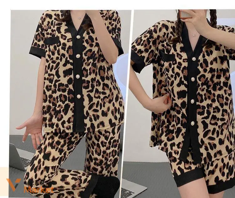 Піжама Leopard 3в1 атласна — фото 2