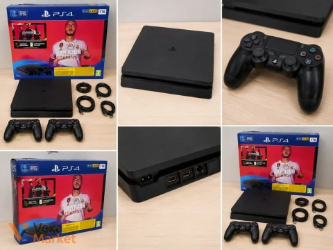 PlayStation 4 Slim 1TB (PS4 Slim) Прошитая, 2 геймпада