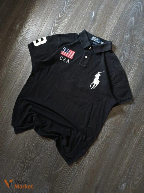Поло Polo Ralph Lauren USA чоловіче чорне розмір M-L