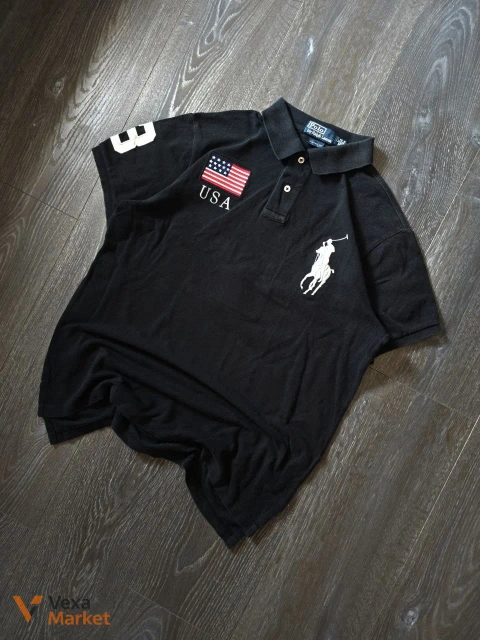 Поло Polo Ralph Lauren USA чоловіче чорне розмір M-L
