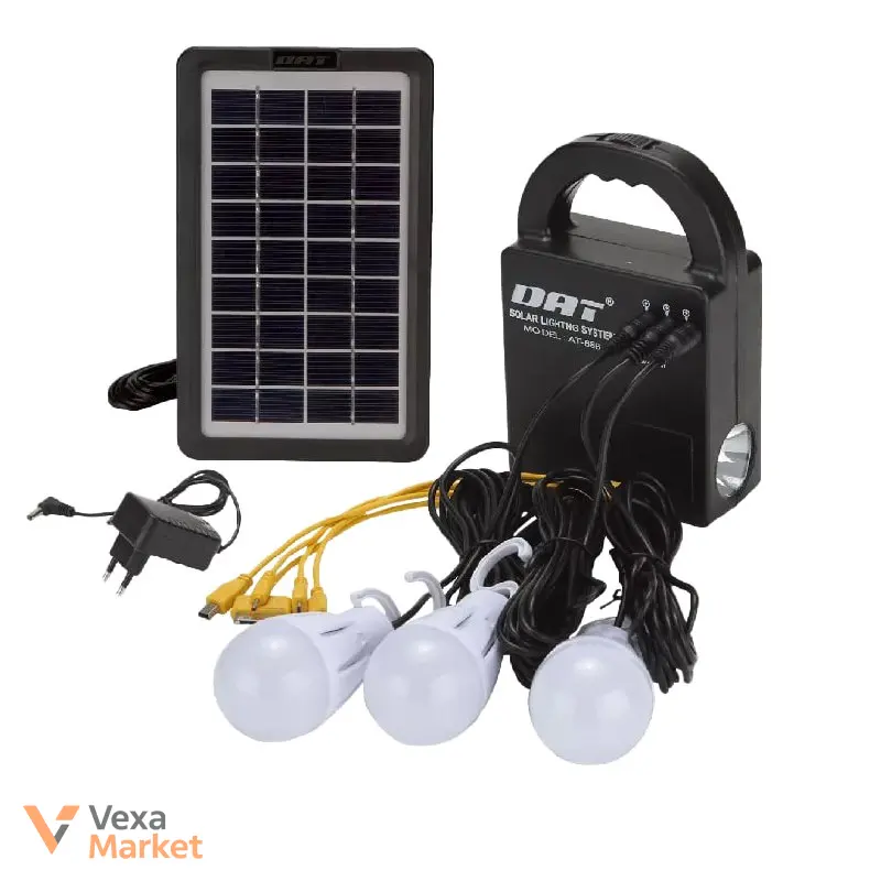 Портативна сонячна станція DAT Solar Power Light System AT-888 + 3 лампочки — фото 2