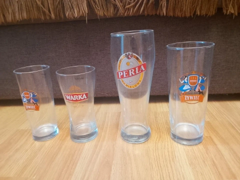 Набір фірмових пивних склянок Żywiec, Perła, Warka