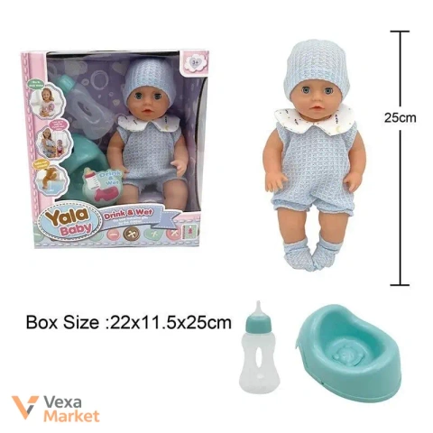 Пупс Yala Baby 2425 A-K, п'є, ходить на горщик, заплющує очі, аксесуари, 25 см