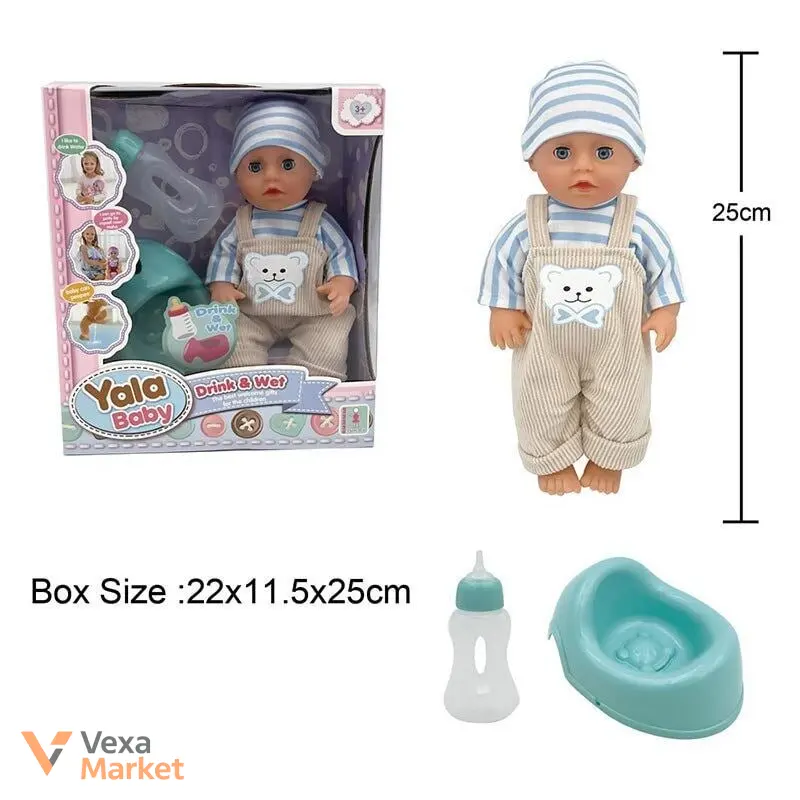 Пупс Yala Baby 2425 A-K, п'є, ходить на горщик, заплющує очі, аксесуари, 25 см — фото 2