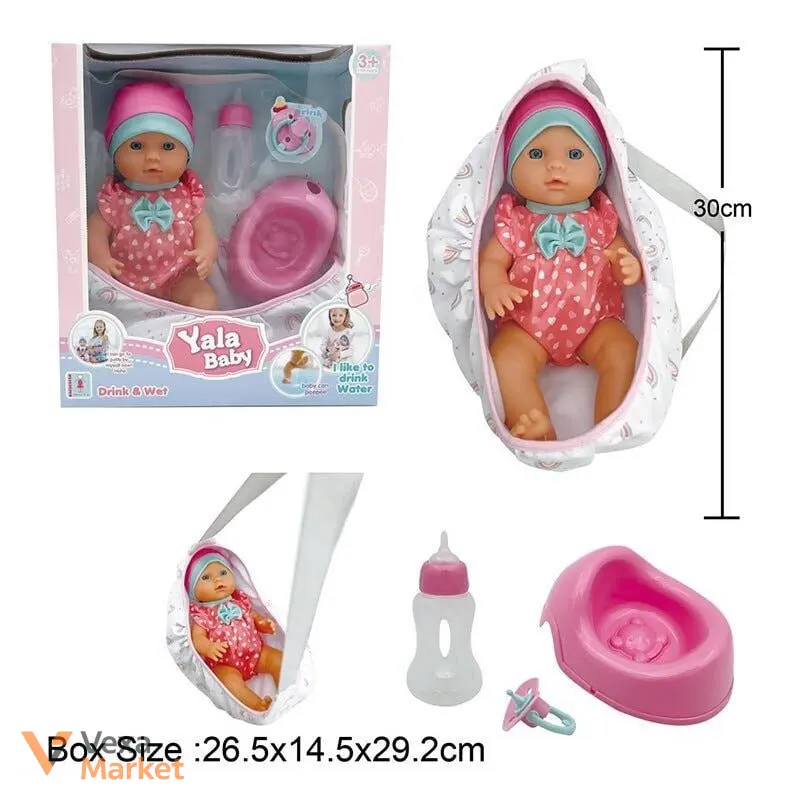 Пупс Yala Baby YL 2430 H-A, п'є з пляшечки, ходить на горщик, сумка-переноска, 30 см — фото 2