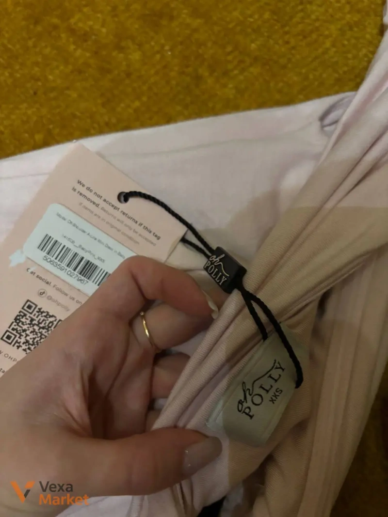 Рожеве міні-сукня OhPolly Jaida Modal Off-Shoulder A-line — фото 2