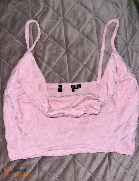 Рожевий кроп-топ з текстурним візерунком