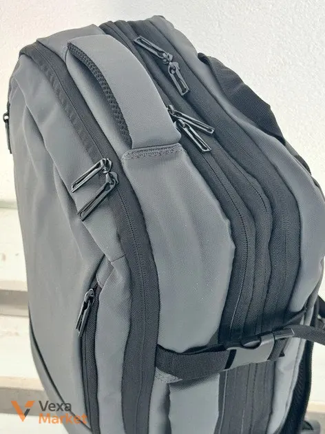 Рюкзак сірий з екошкіри + Оксфорд, 3 відділення, 35л, USB — фото 3