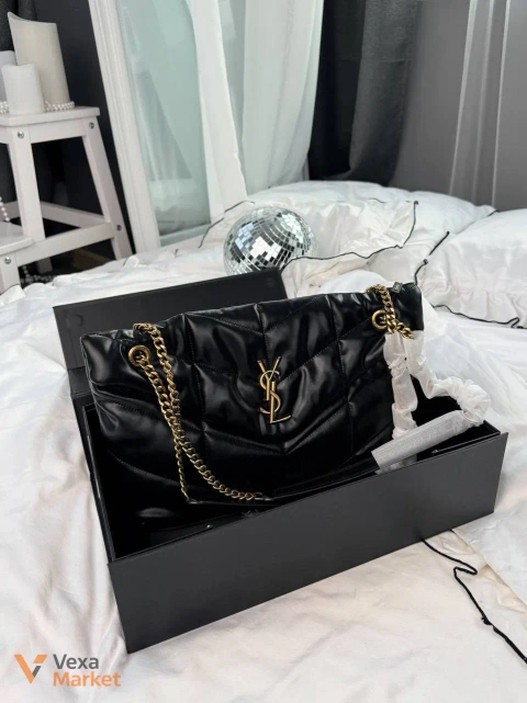 Saint Laurent Loulou Large Black / Gold Bag