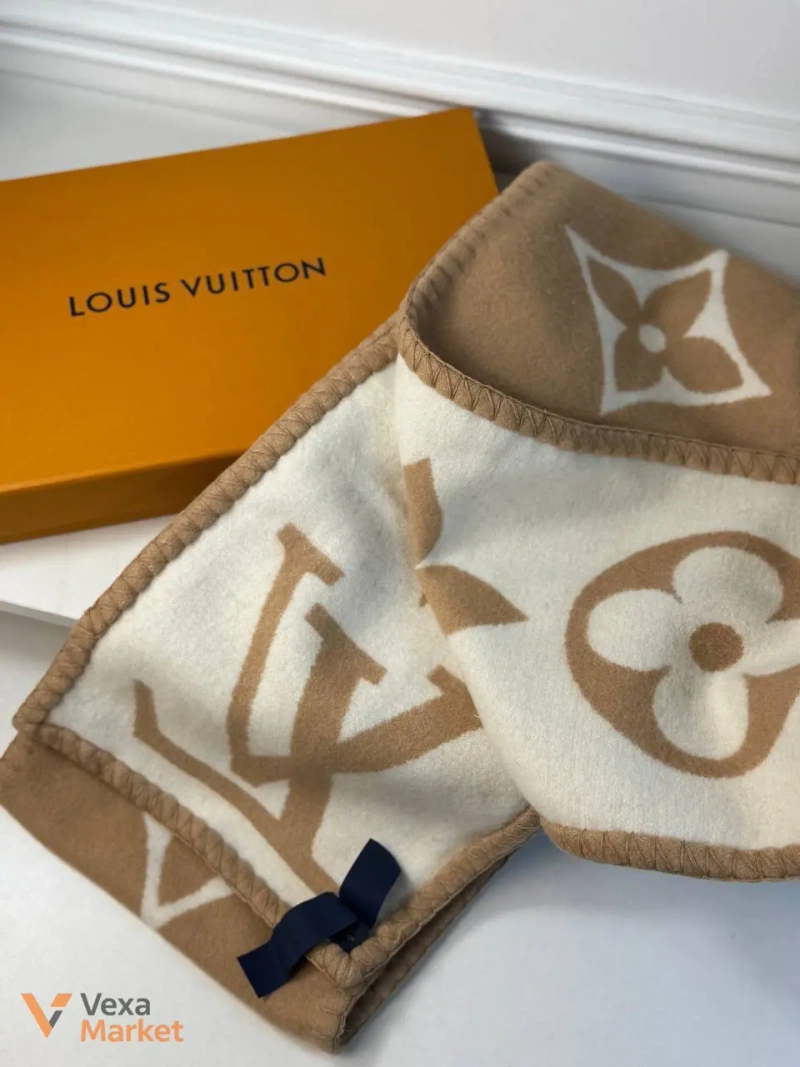 Шарф Louis Vuitton бежевий з принтом — фото 3