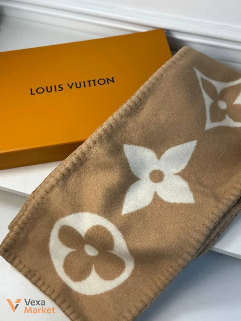 Шарф Louis Vuitton бежевий з принтом — фото 5