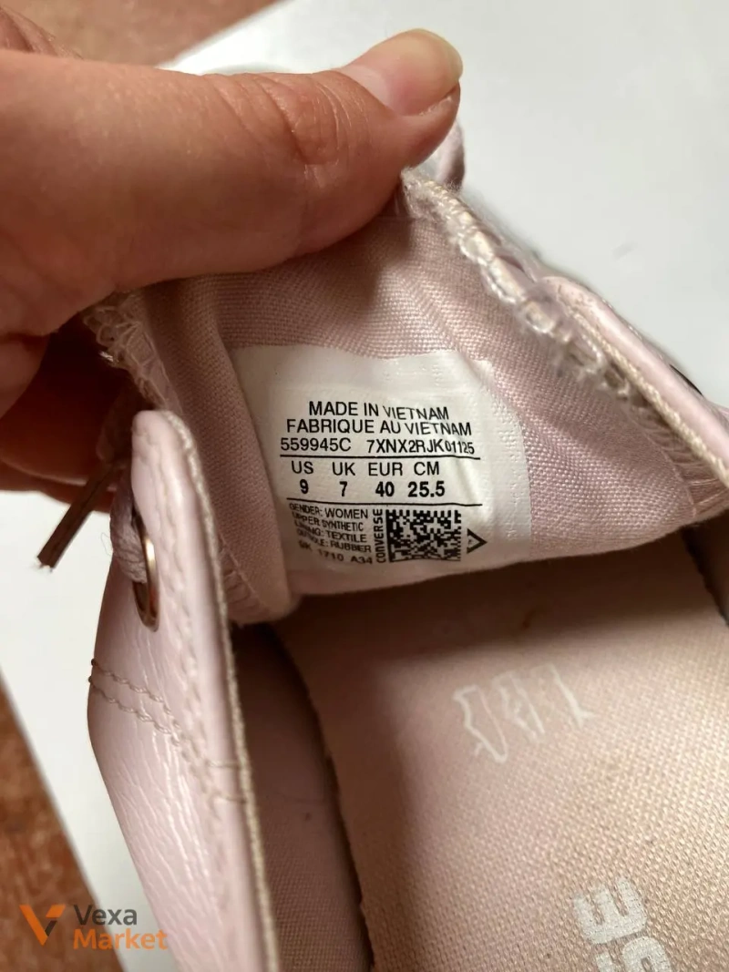 Шкіряні кеди Converse All Star світло-рожеві, розмір 40/41 — фото 2