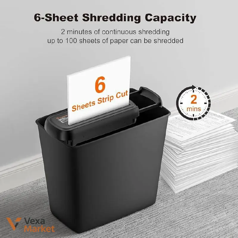 Шредер Bonsaii Strip-Cut 6-Sheet Paper Shredder S123-A — фото 3