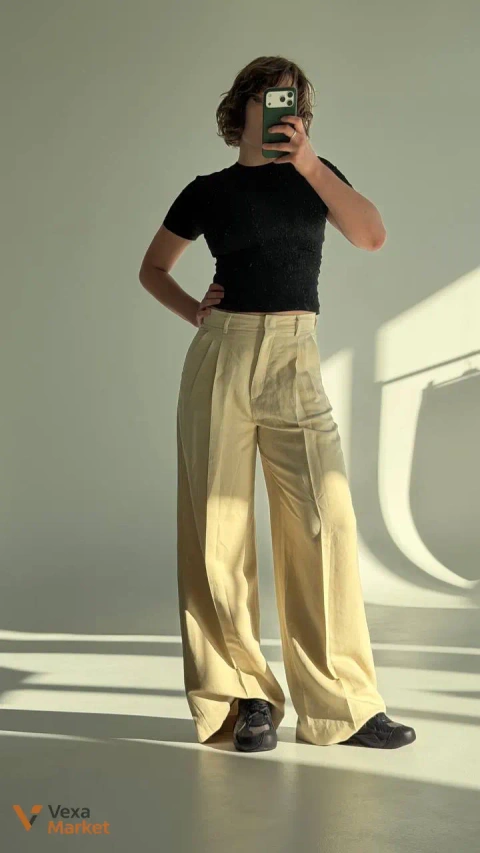 Штани Weekend MaxMara жіночі бежеві розмір 42