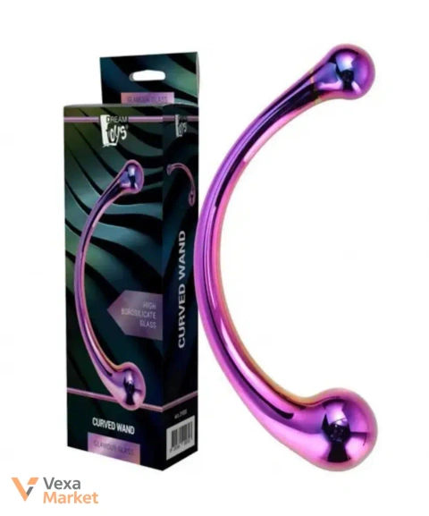 Скляний фалоімітатор Curved Wand Rose Gold