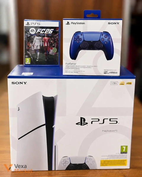 Sony PlayStation 5 Slim 1TB з дисководом, двома геймпадами DualSense та грою EA SPORTS FC 26
