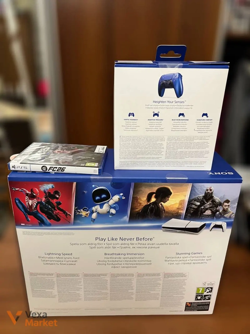 Sony PlayStation 5 Slim 1TB з дисководом, двома геймпадами DualSense та грою EA SPORTS FC 26 — фото 3