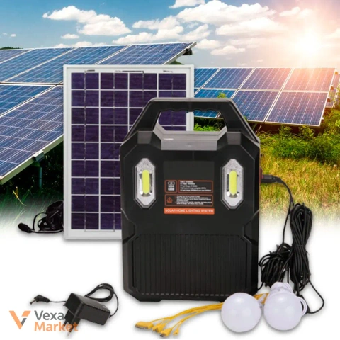 Сонячна станція для дому Solar Power Light System AT-9078A з ліхтарем та 2 світлодіодними лампами