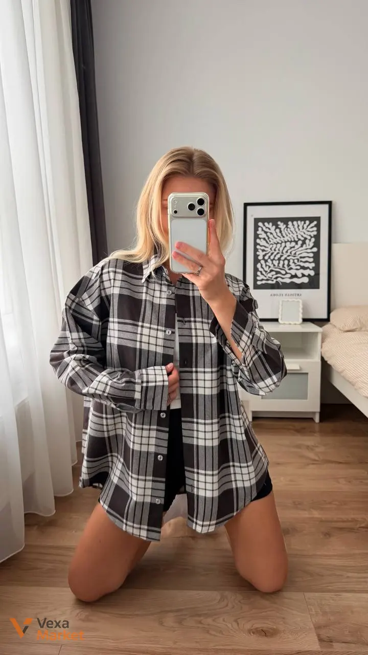 Сорочка Oversized з фланелі 100% бавовна — фото 7