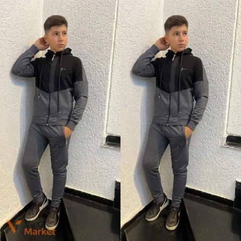 Спортивний костюм для хлопчика сірий двонитка Туреччина