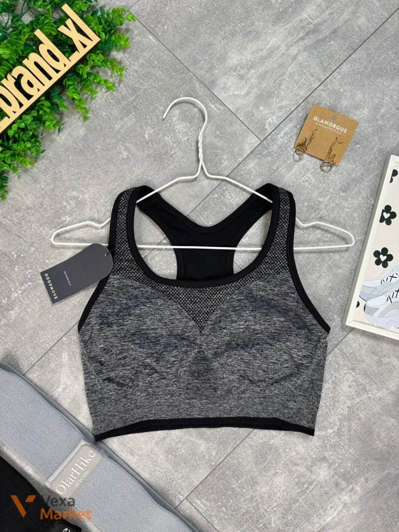 Спортивний топ M & S сірий меланж EUR XL / 50 — фото 2