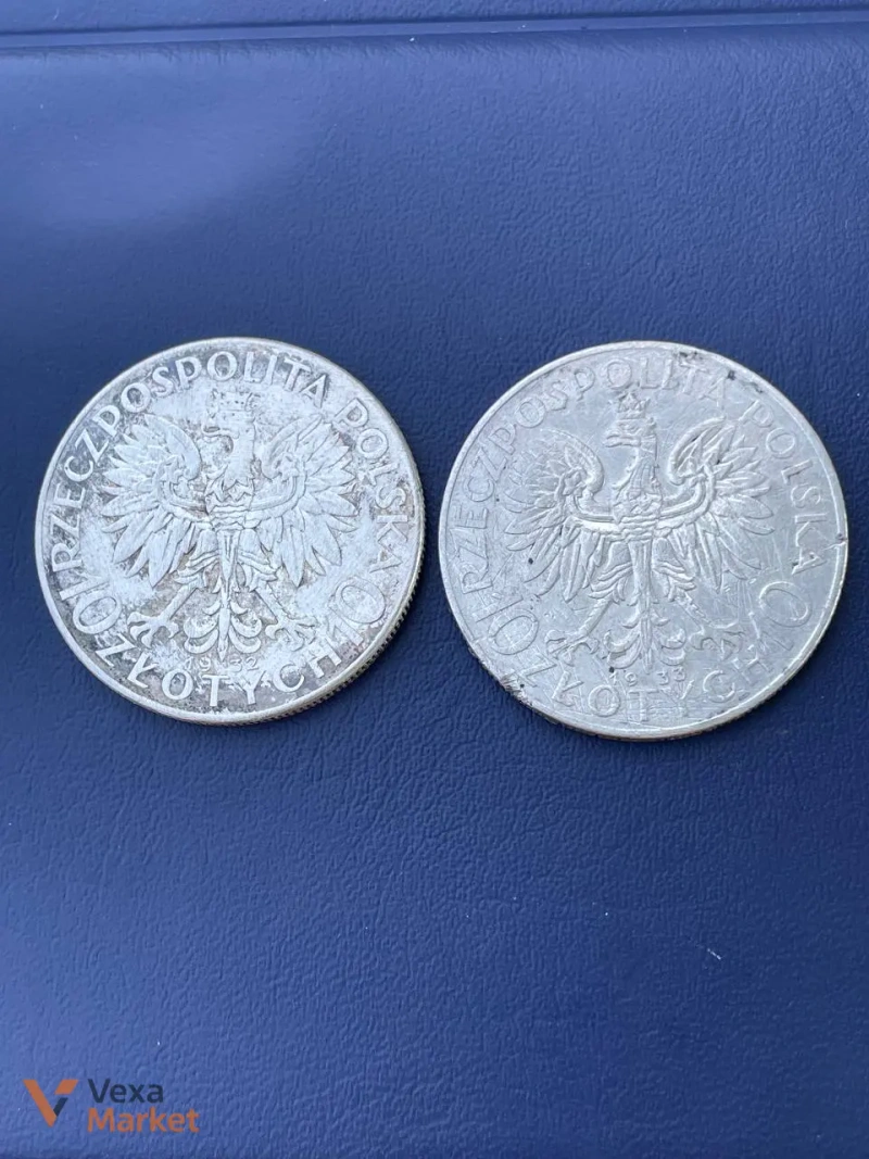 Срібна монета 10 злотих «Полонія» 1932/1933 років (Польща, Ag 750) — фото 2