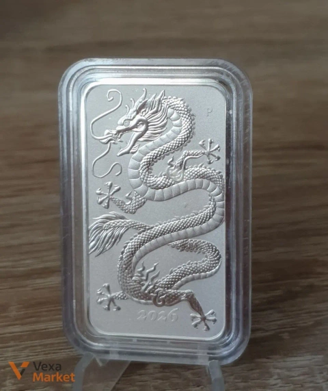 Срібна монета "Дракон" Charles III Australia 1 oz 9999 Ag 2026