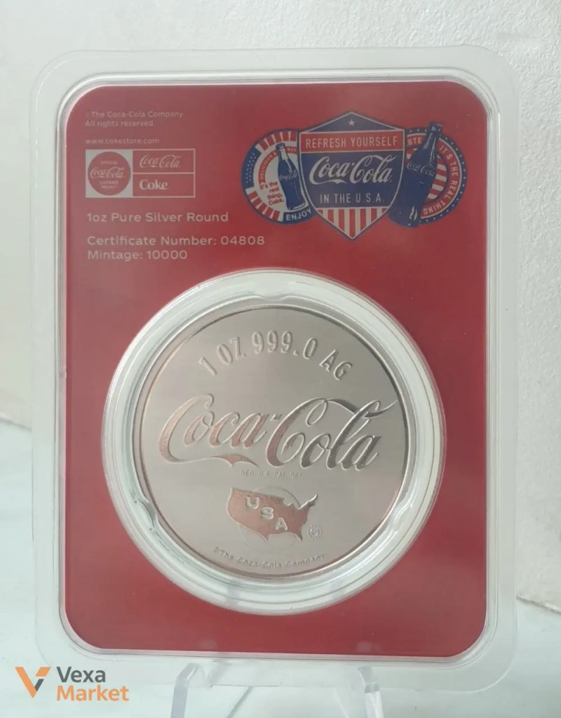 Срібний раунд Coca-Cola 1 oz 999 проба — фото 3