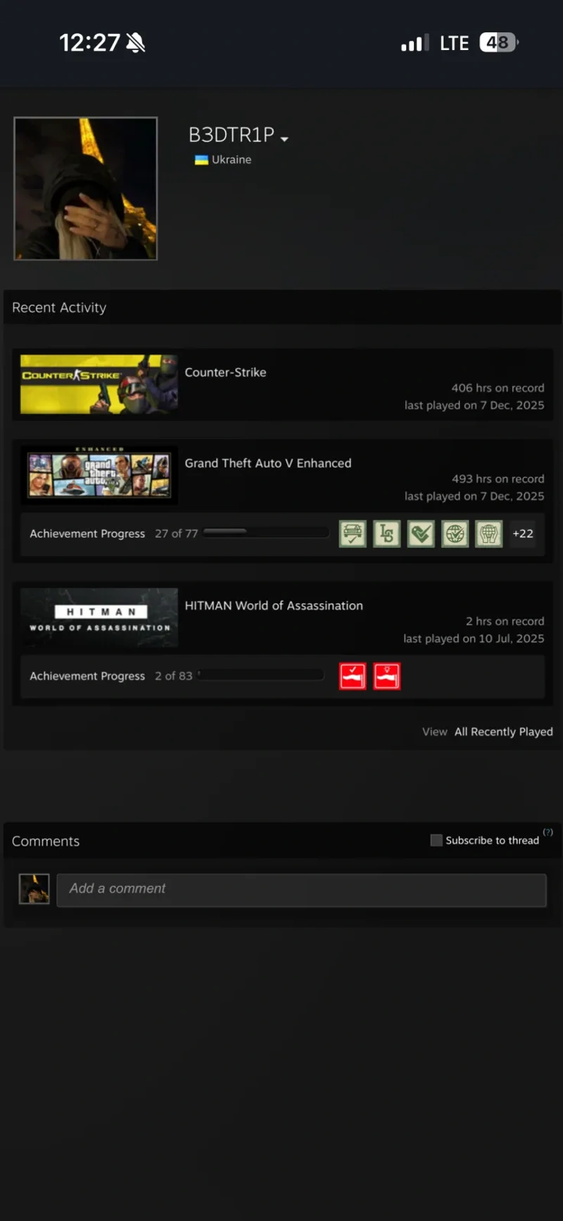 Steam аккаунт с GTA 5, Counter-Strike 2, HITMAN World of Assassination, Metro 2033 Redux — фото 2