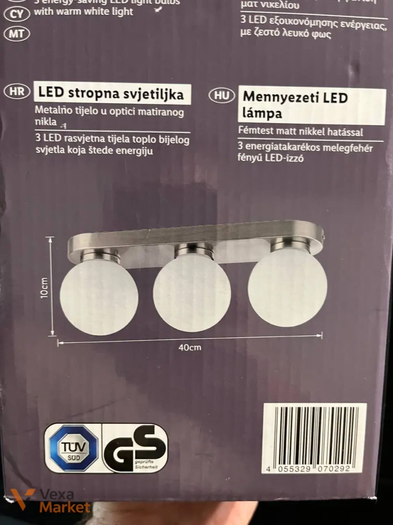 Стельовий LED світильник LIVARNO home, 3 плафони, матовий нікель — фото 2