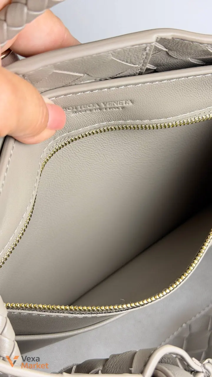 Сумка Bottega Veneta шкіряна бежева — фото 2