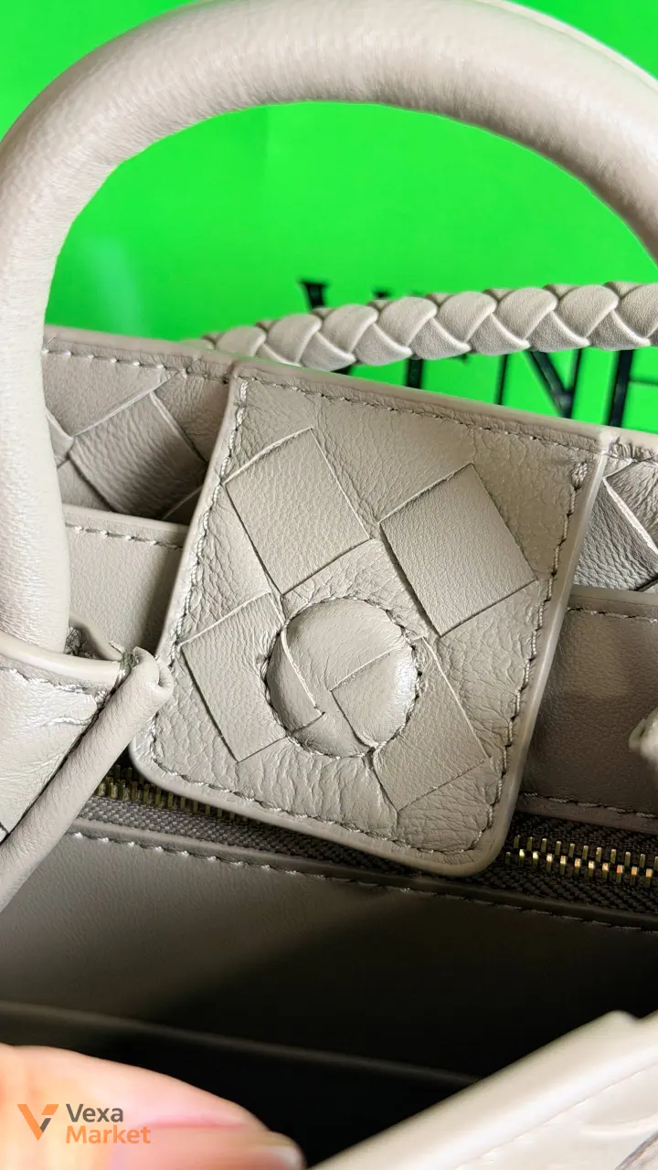 Сумка Bottega Veneta шкіряна бежева — фото 5