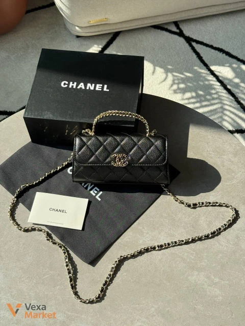 Сумка Chanel Kelly чорна зерниста шкіра