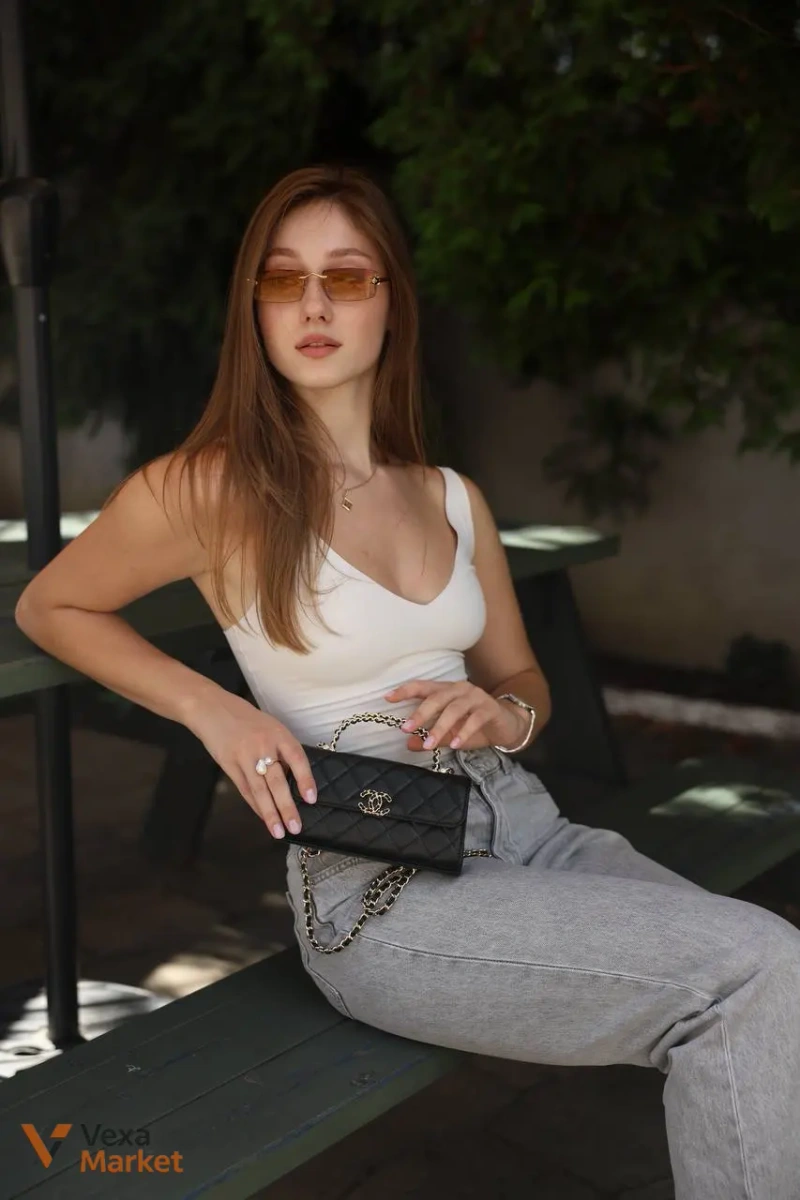 Сумка Chanel Kelly чорна зерниста шкіра — фото 3
