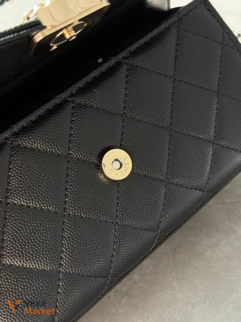 Сумка Chanel Kelly чорна зерниста шкіра — фото 6