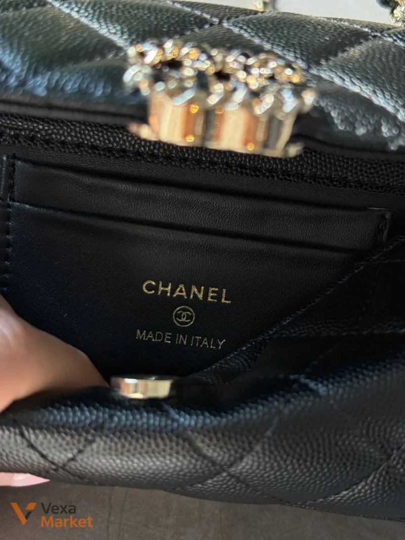 Сумка Chanel Kelly чорна зерниста шкіра — фото 7