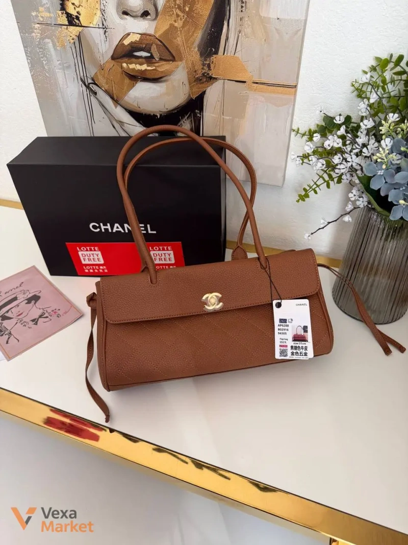 Сумка Chanel шкіряна рожева 30-15 см — фото 5