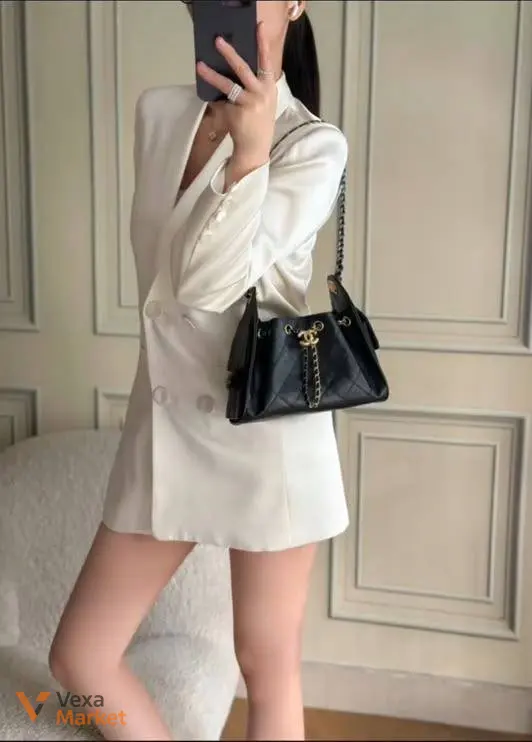 Сумка Chanel шкіряна золота mini 22х15см — фото 3