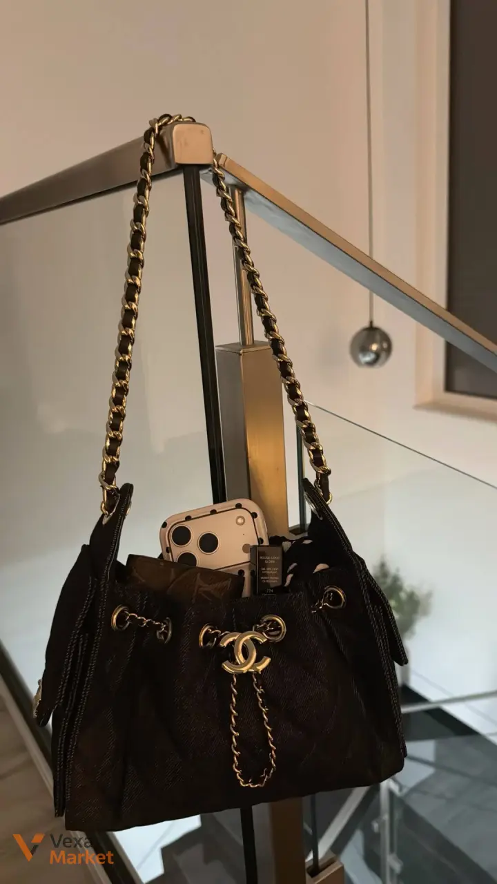 Сумка Chanel шкіряна золота mini 22х15см — фото 4