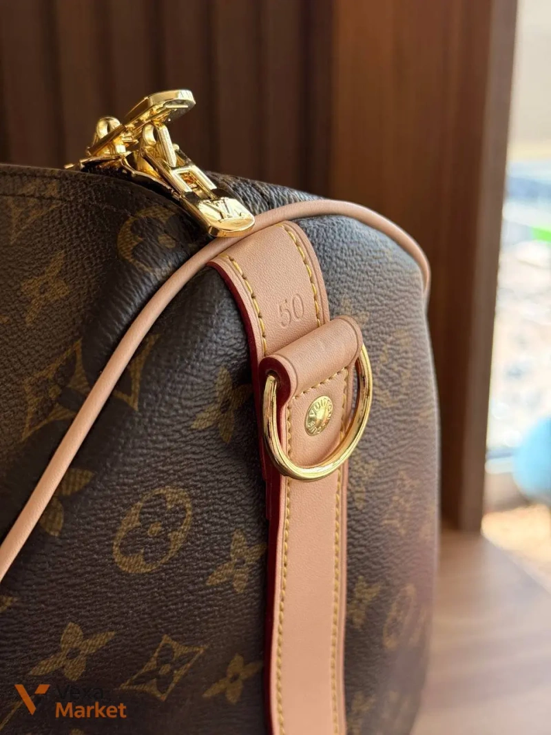 Сумка дорожня Louis Vuitton коричнева — фото 5
