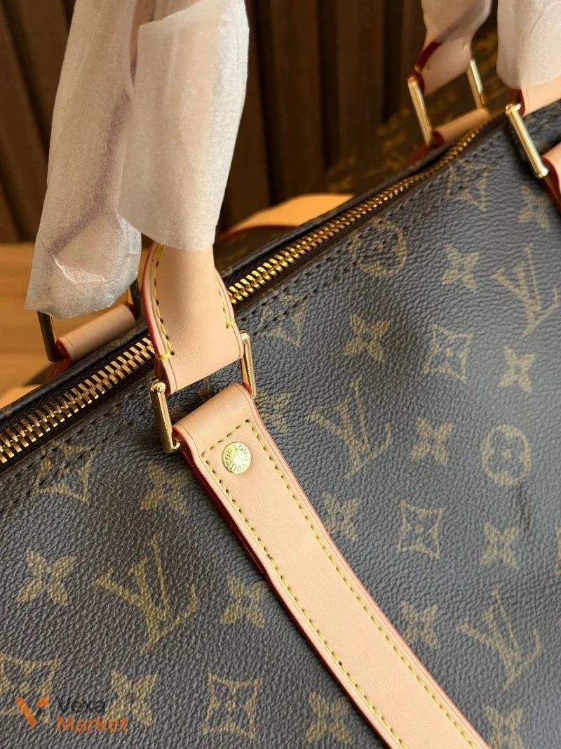 Сумка дорожня Louis Vuitton коричнева — фото 6